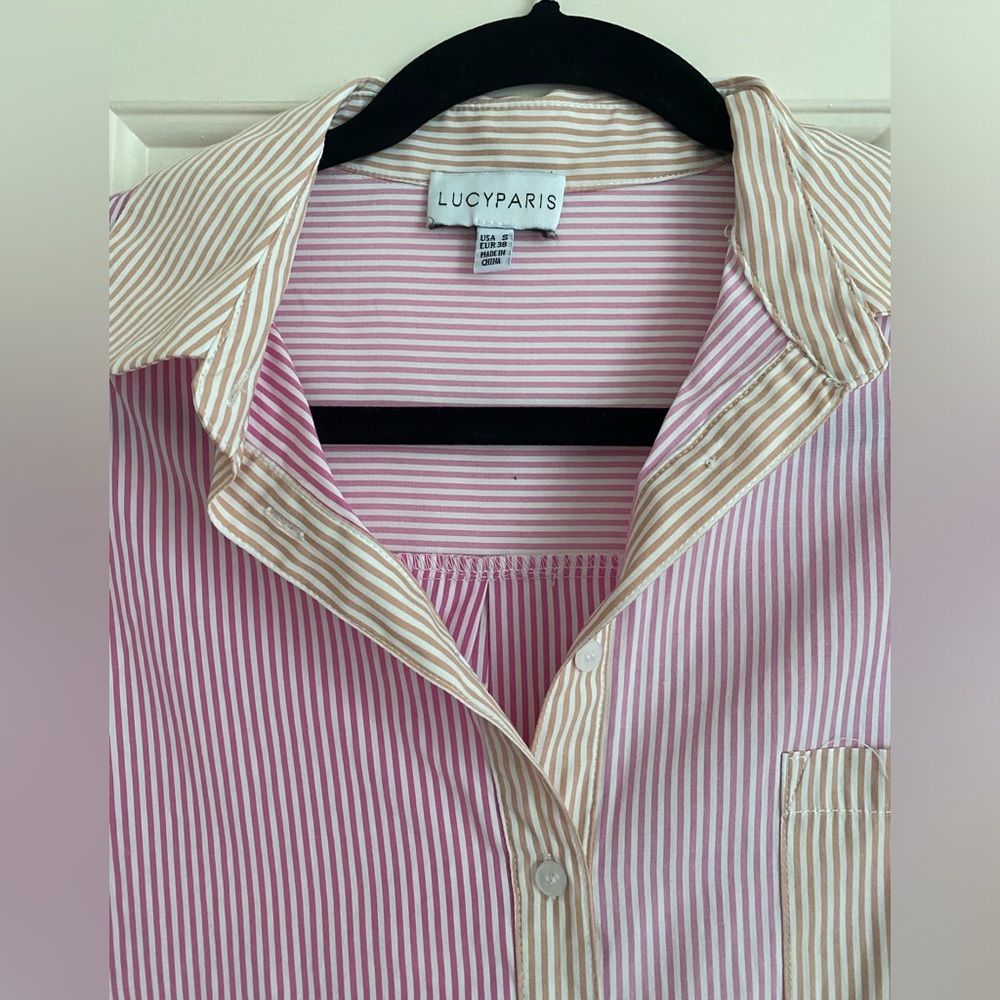 Lucy Paris Color Block Button Down - image 3